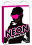 Neon Satin Love Mask Pink